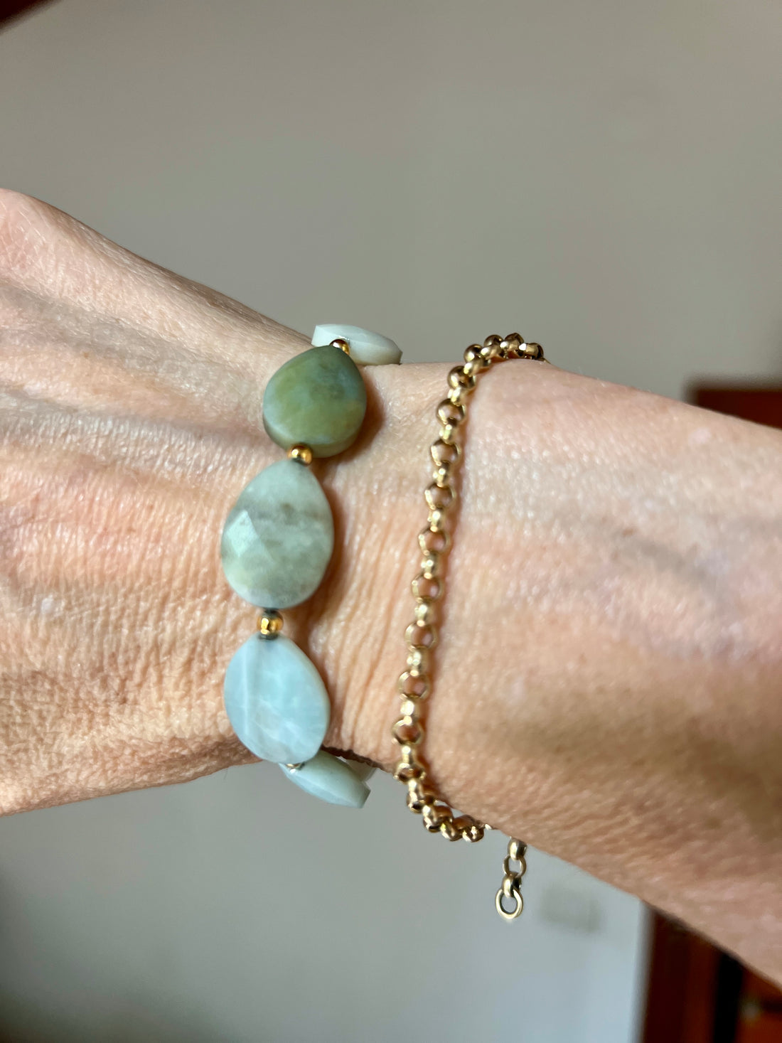 Armband Hopeful, lichtgroene amazoniet