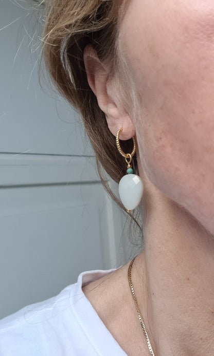 Oorbellen Hopeful, amazoniet, magnesiet