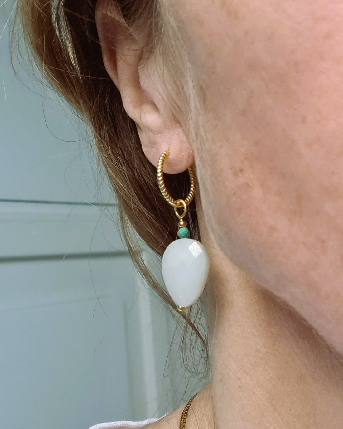 Oorbellen Hopeful, amazoniet, magnesiet