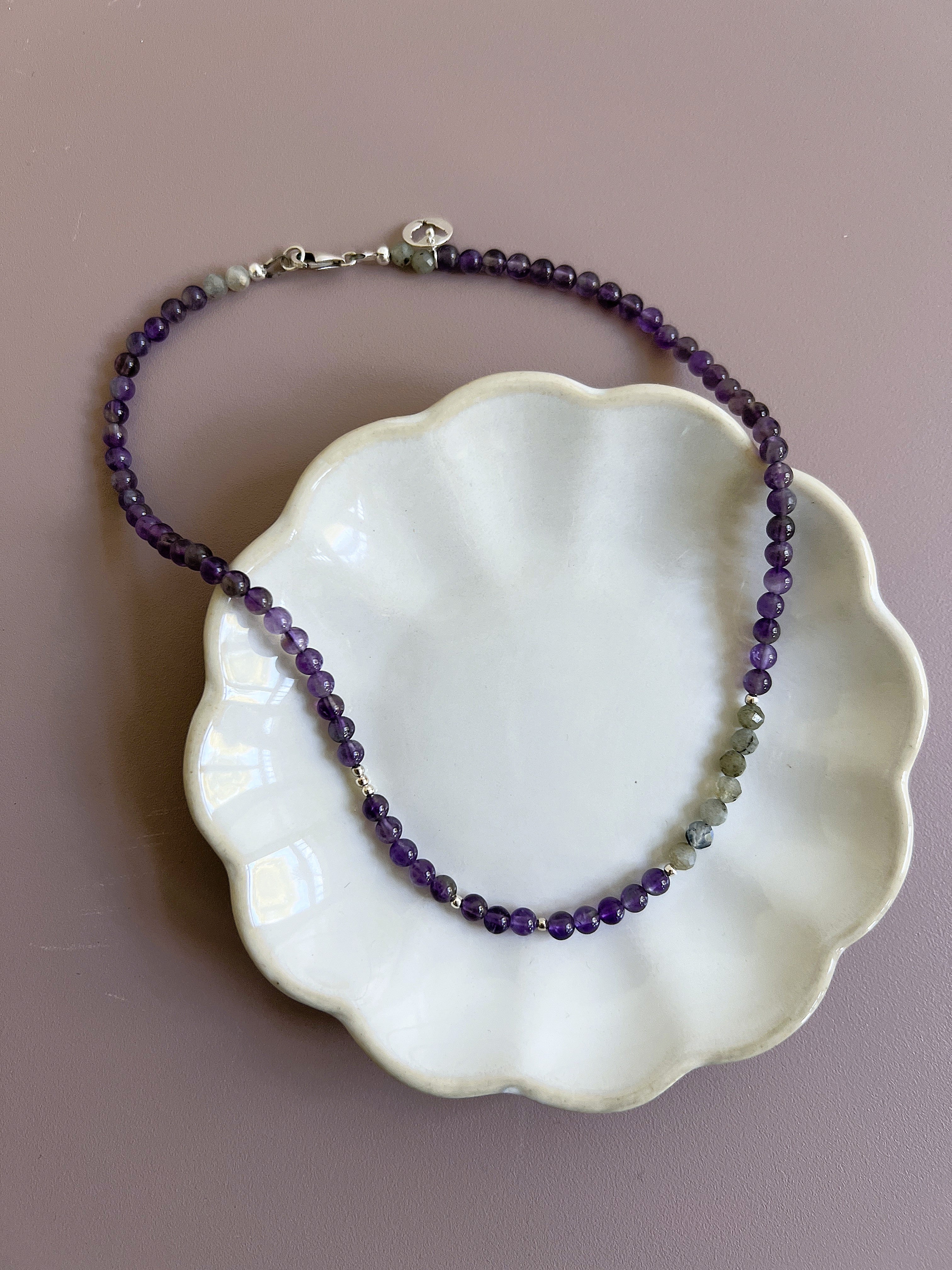 Ketting You&amp;Me, amethist, labradoriet
