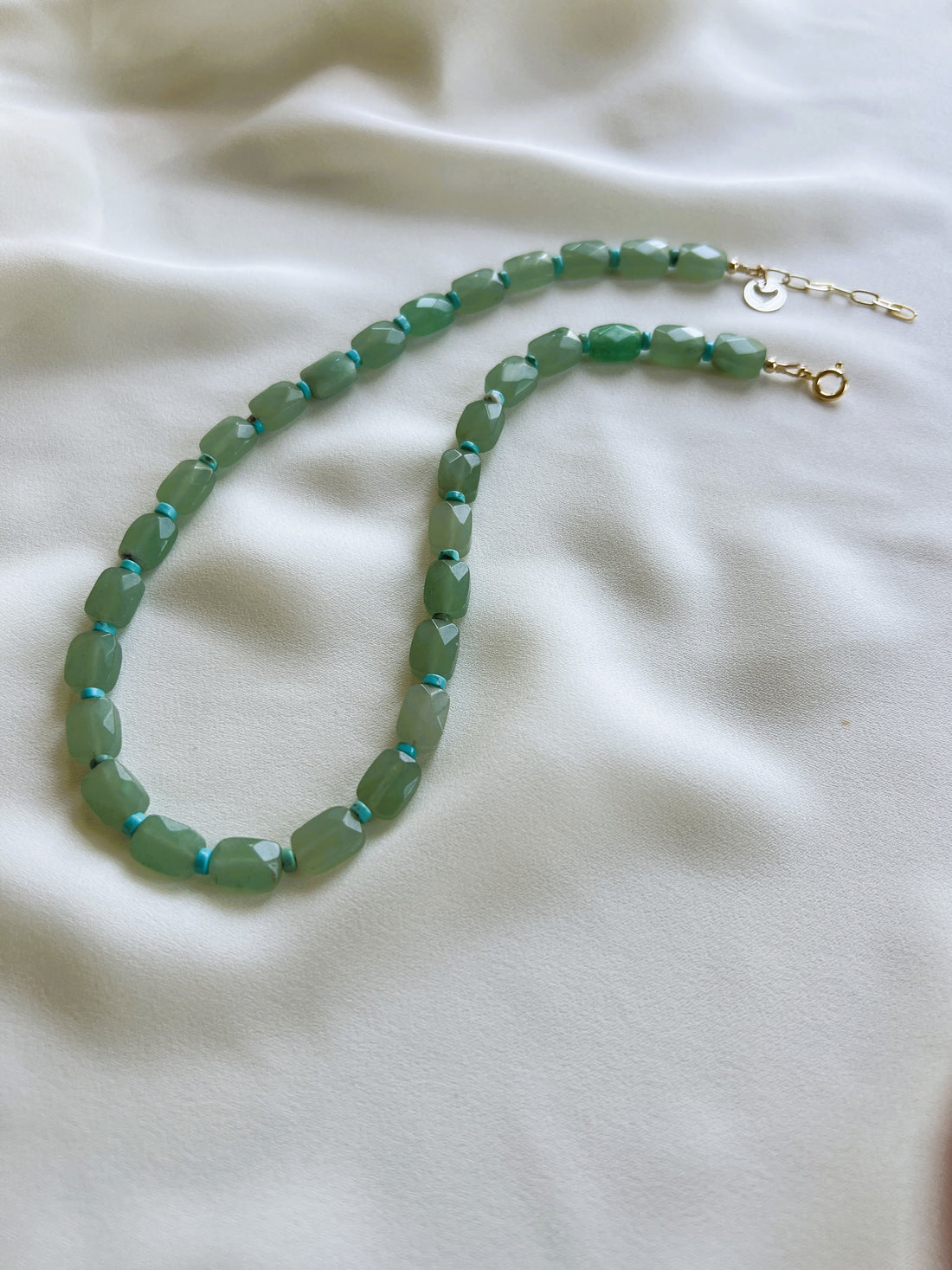 Ketting Grow, groene aventurijn en turquoise