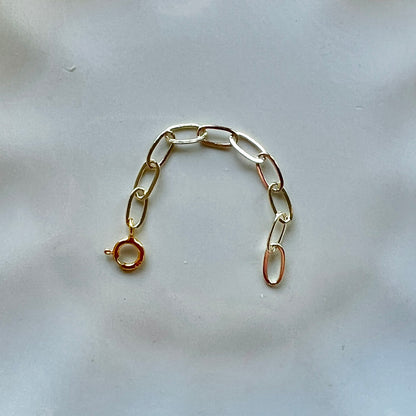 Verlengkettinkje of veiligheidskettinkje, goudverguld-zilver