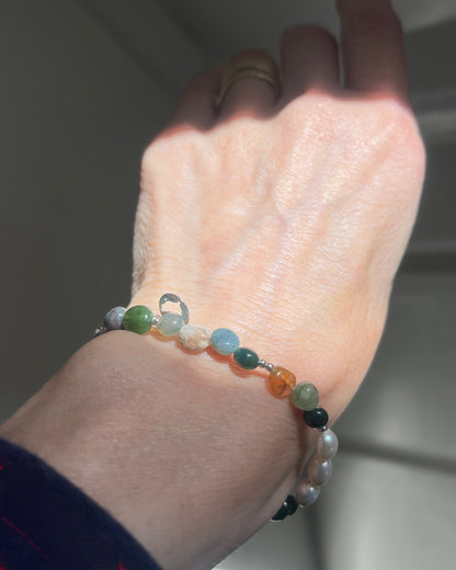 Armband Hidden Emotions, parel, mos agaat