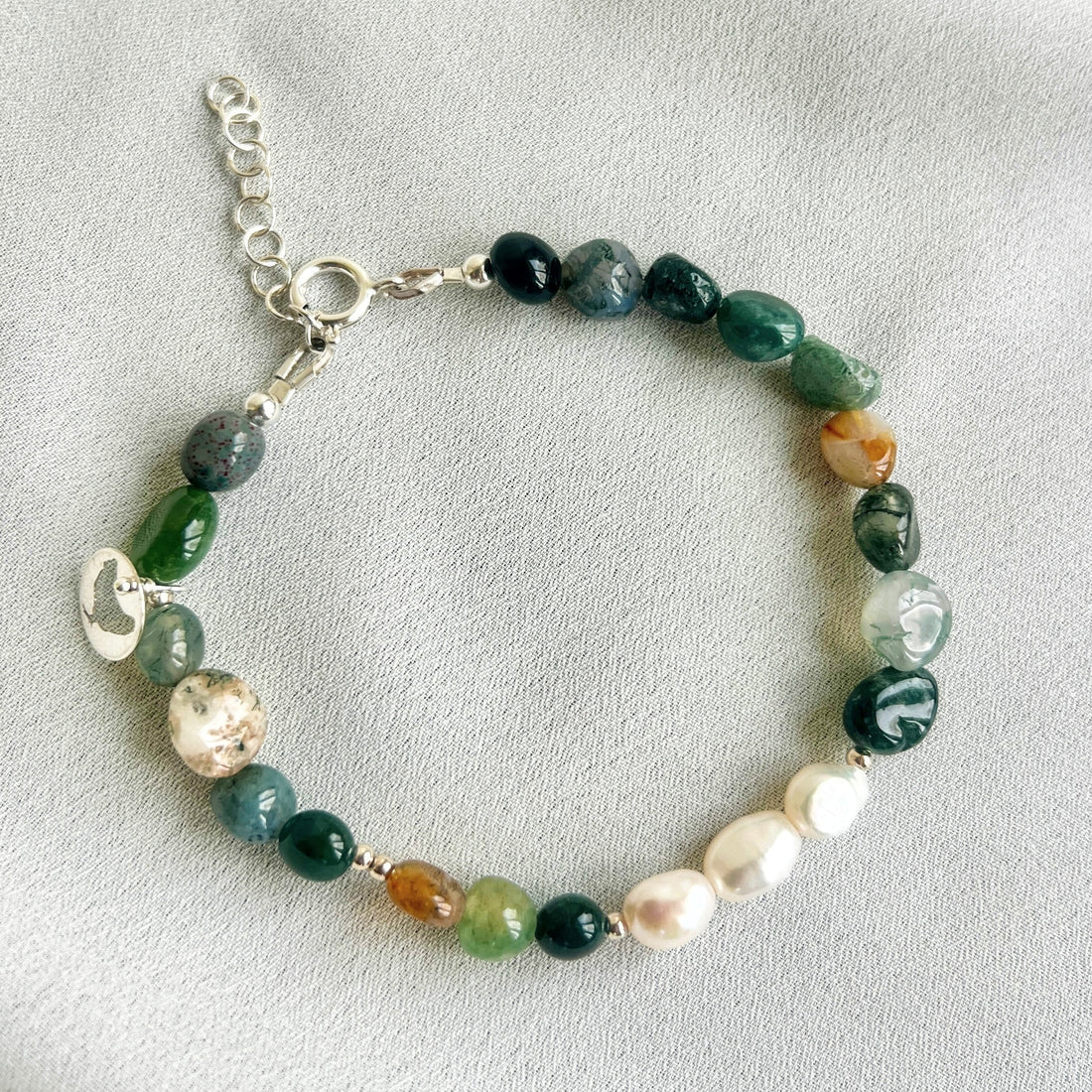 Armband Hidden Emotions, parel, mos agaat