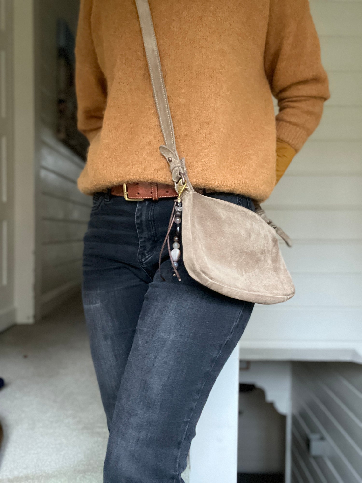 Tassenhanger Reflections, agaat, bergkristal, wit-bruin