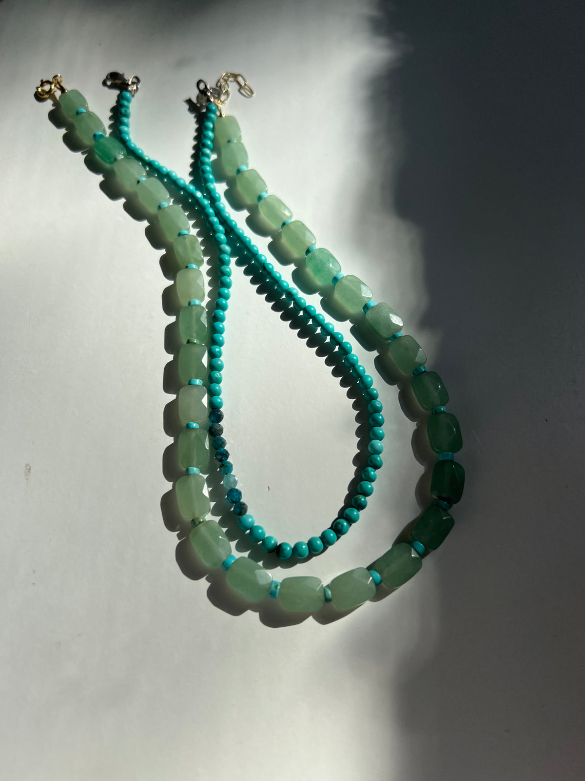 Ketting Grow, groene aventurijn en turquoise