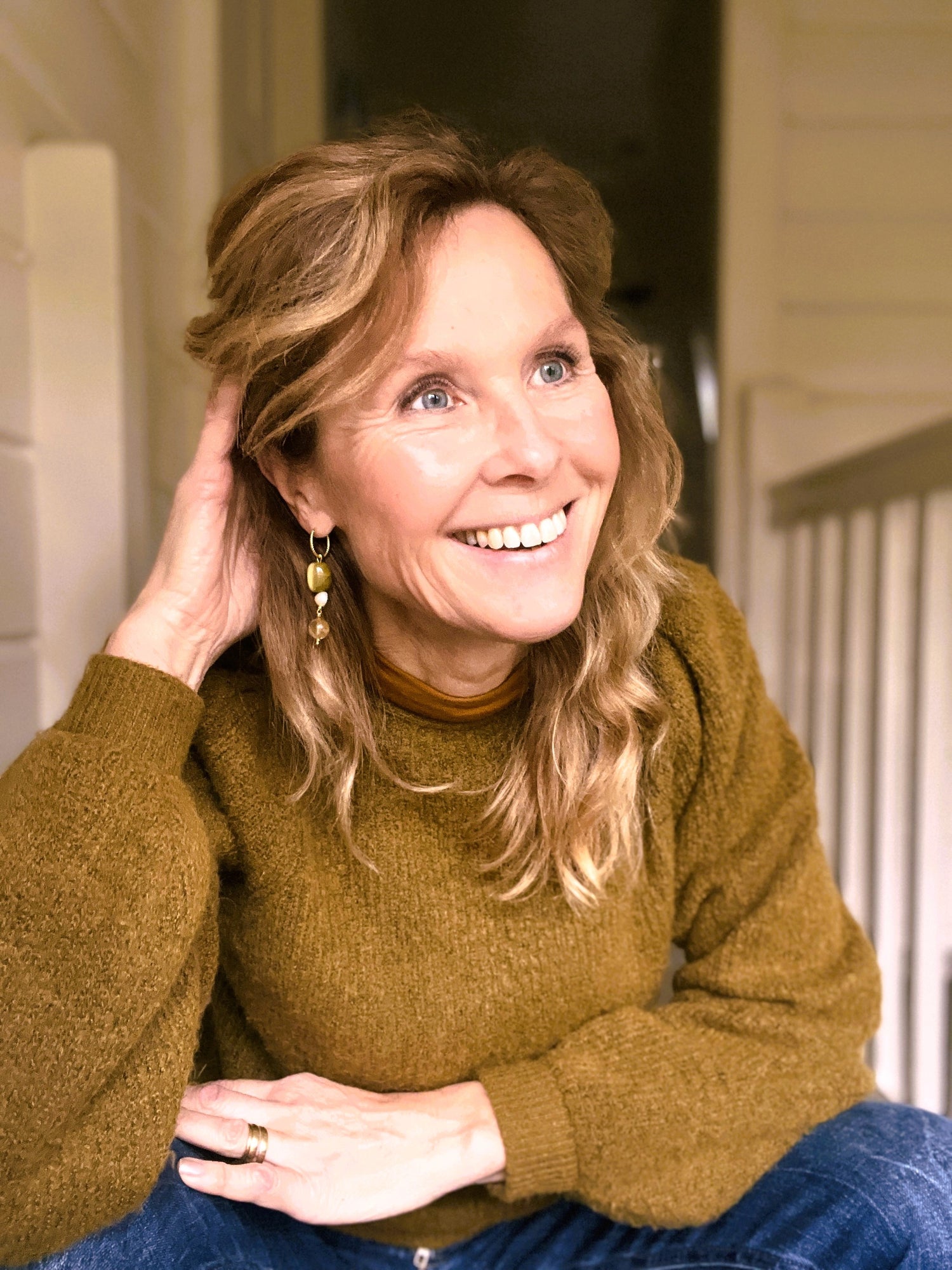 Oorbellen Green Olives, groene opaal, toermalijn, parel