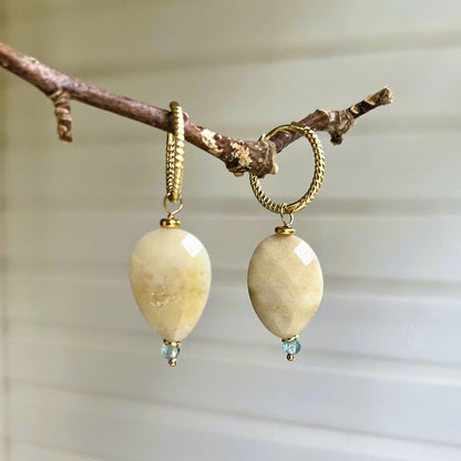 Oorbellen New Hope, beige amazoniet, apatiet