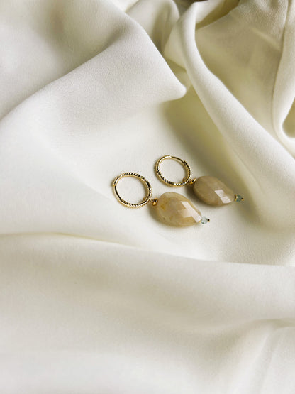 Oorbellen New Hope, beige amazoniet, apatiet