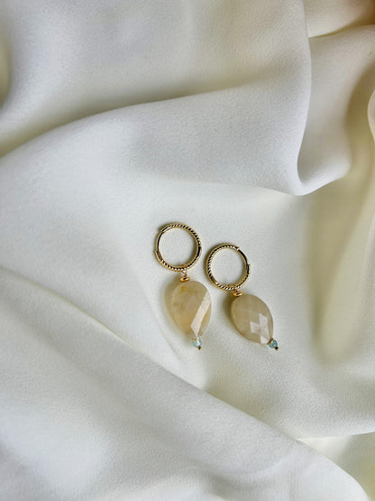 Oorbellen New Hope, beige amazoniet, apatiet