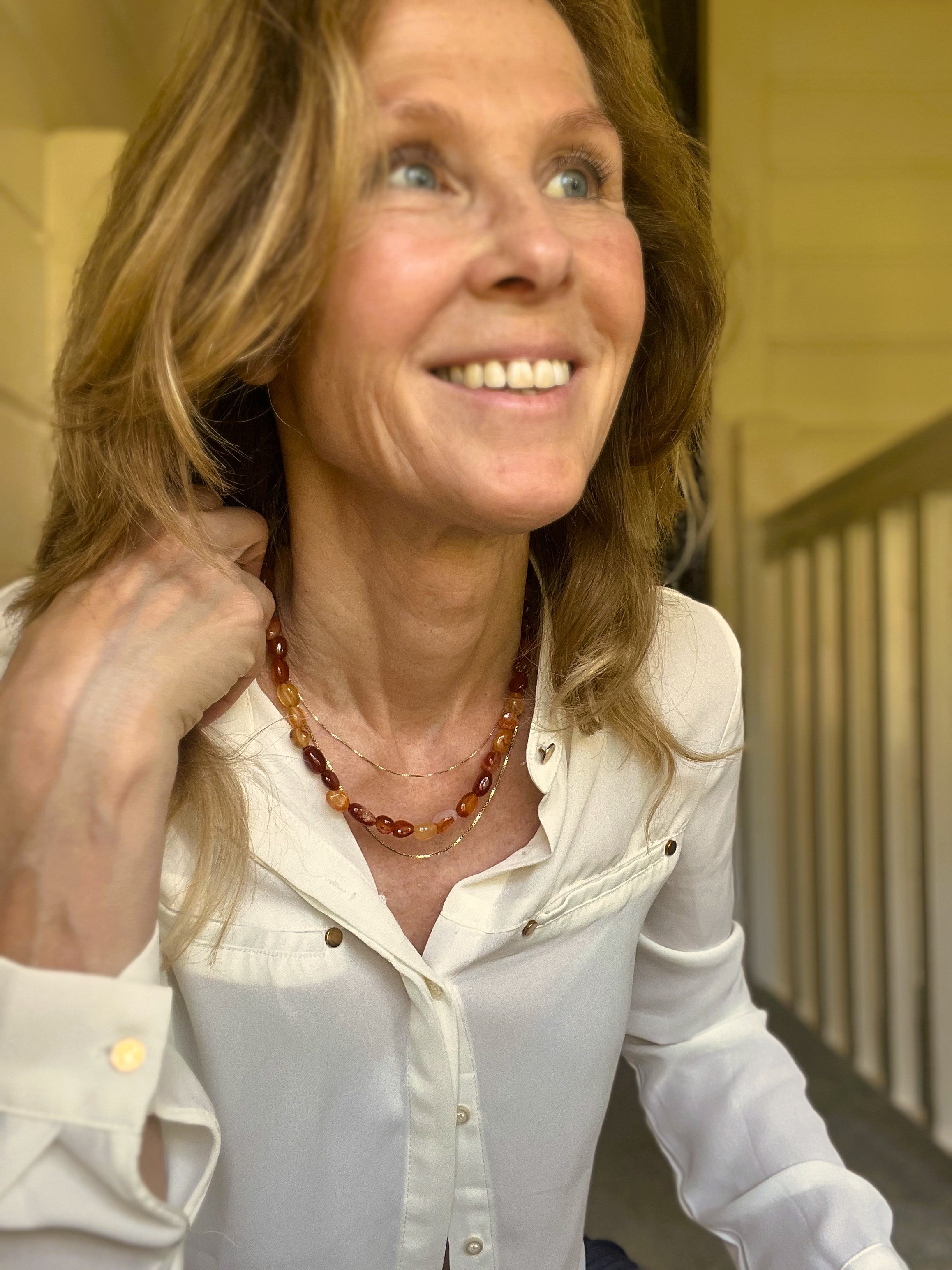 Ketting Creative, oranje carneool