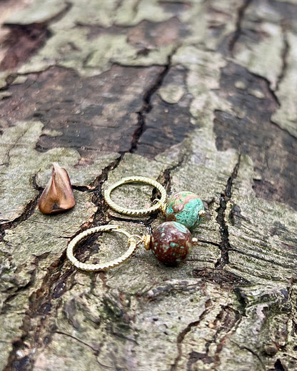 Oorbellen Green Flow, chrysocolla