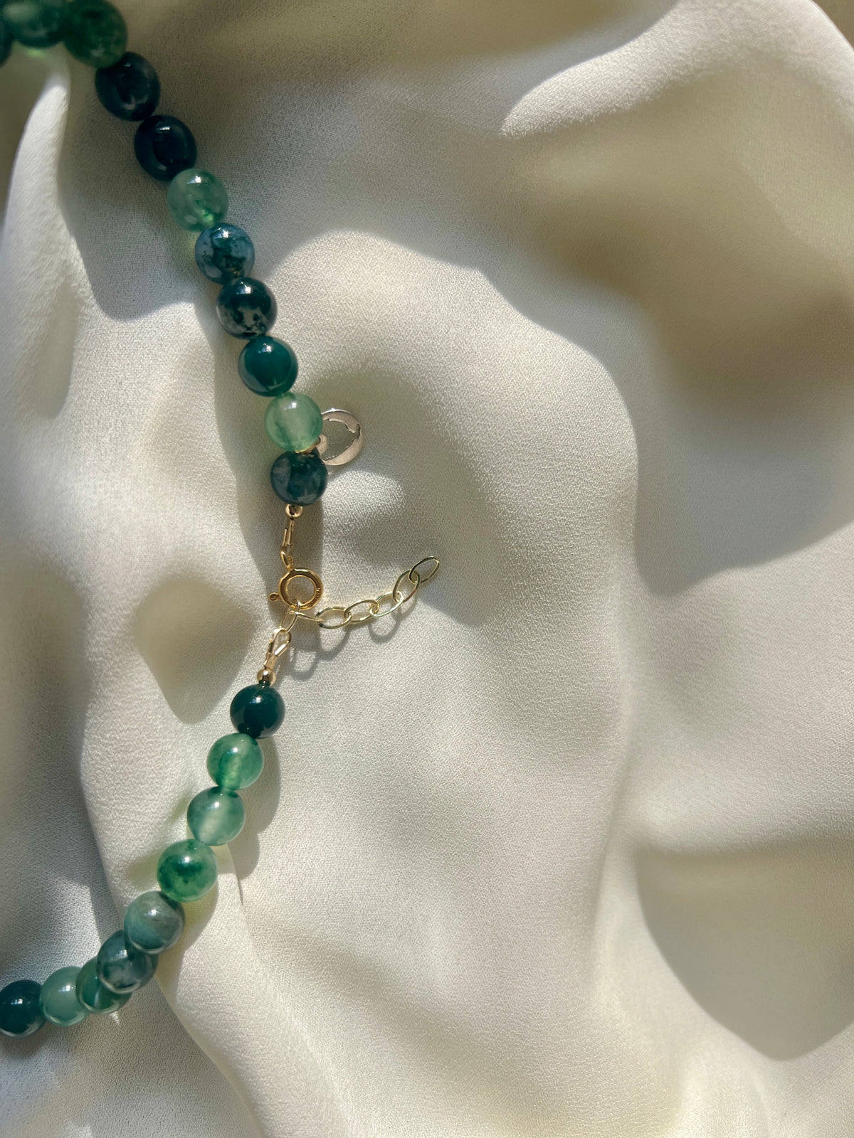 Ketting Reflection, groene agaat