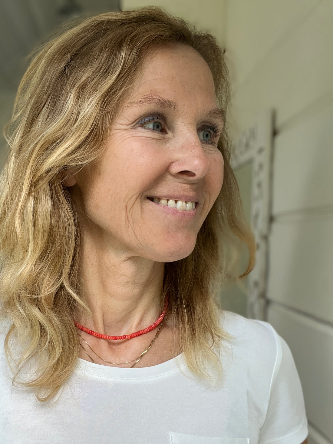Ketting Happiness, rood koraal