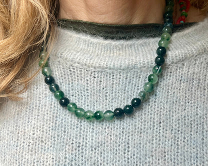 Set Reflection, ketting&amp;oorbellen groene agaat