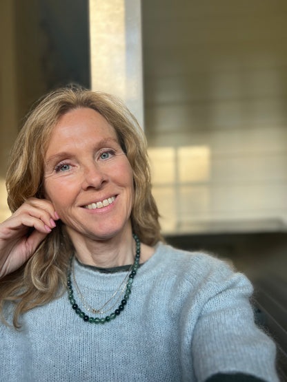 Ketting Reflection, groene agaat