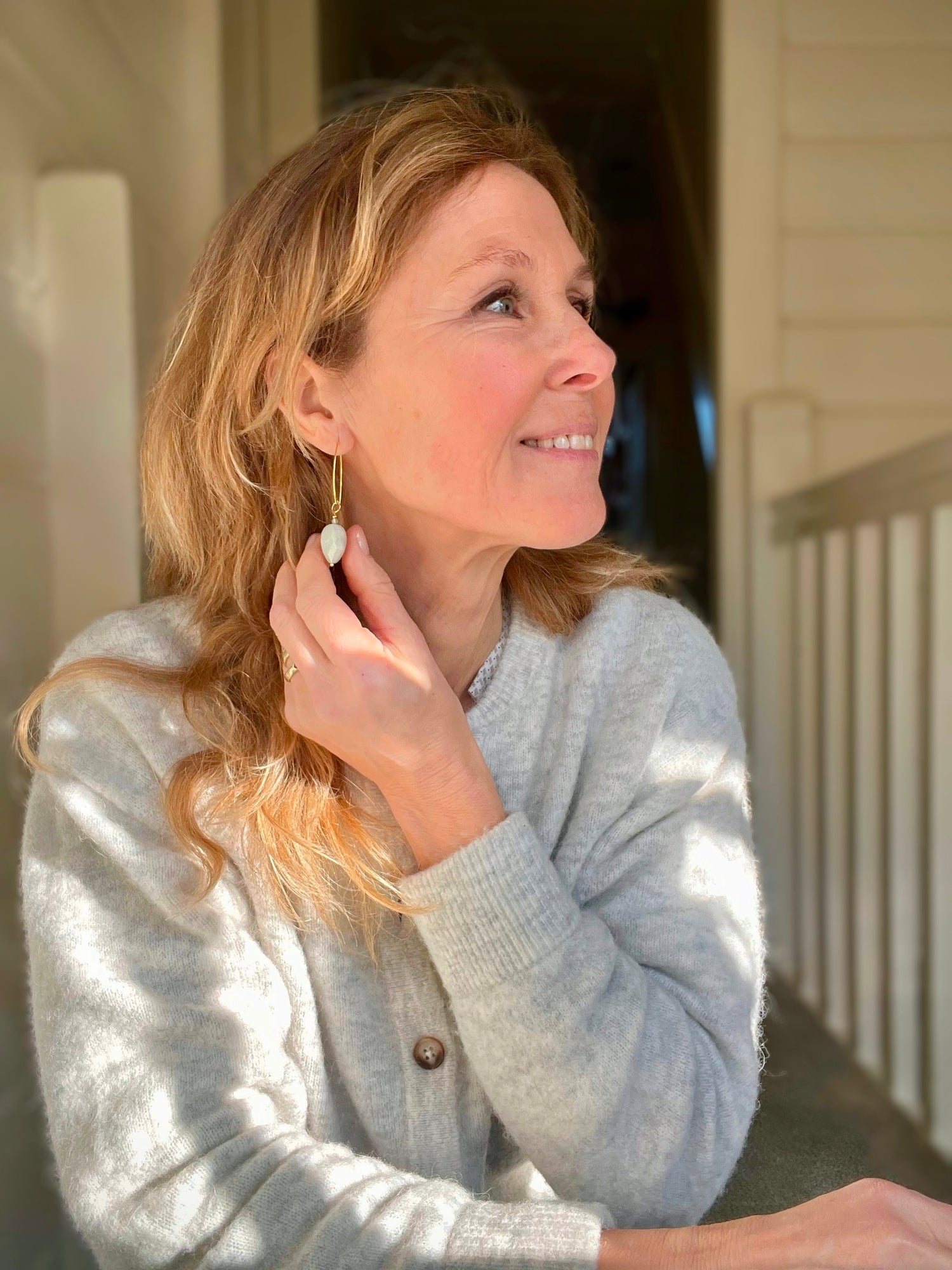 Oorbellen Hopeful, amazoniet, magnesiet