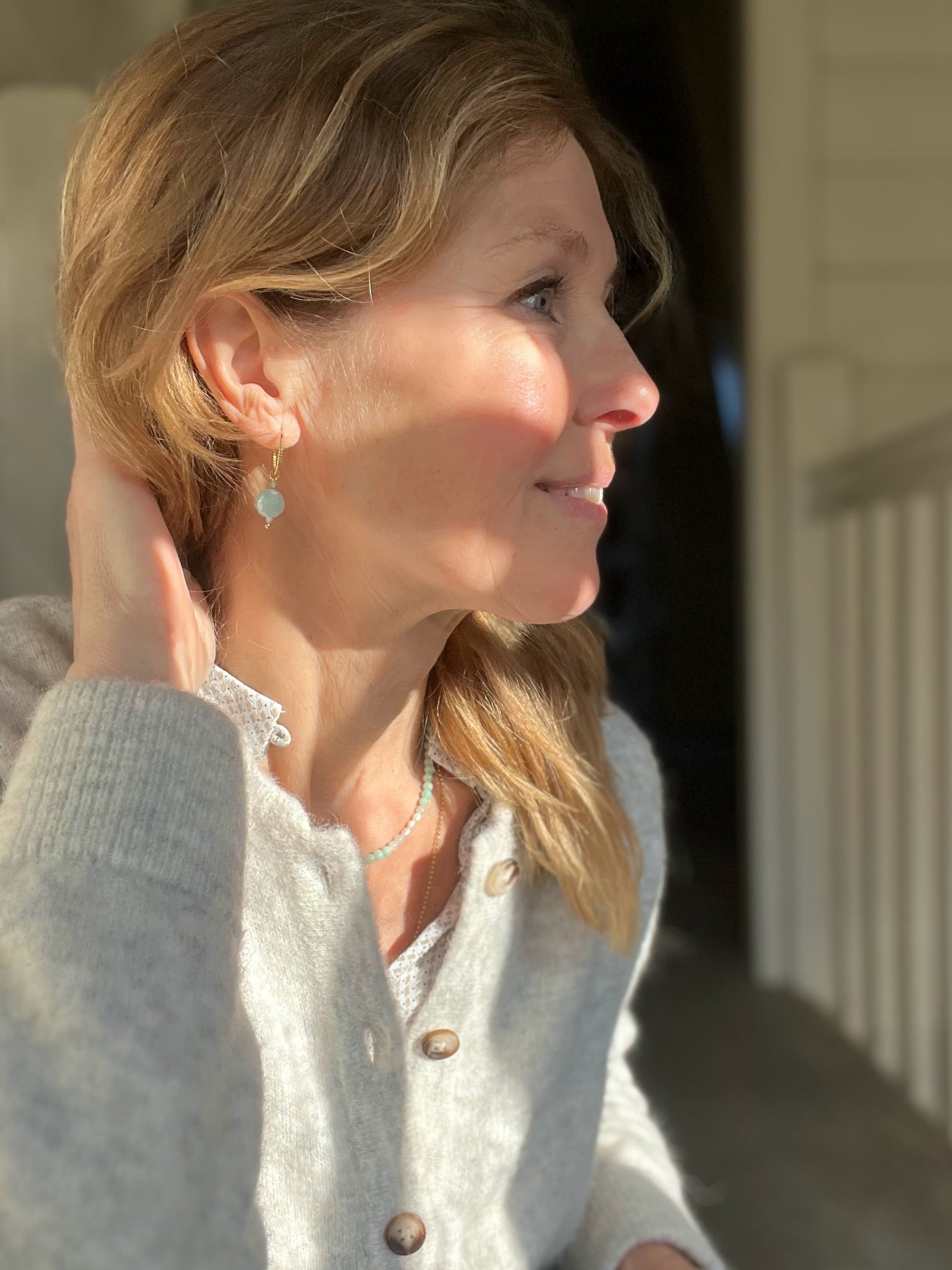 Oorbellen Clear Sky, amazoniet, apatiet, aquamarijn