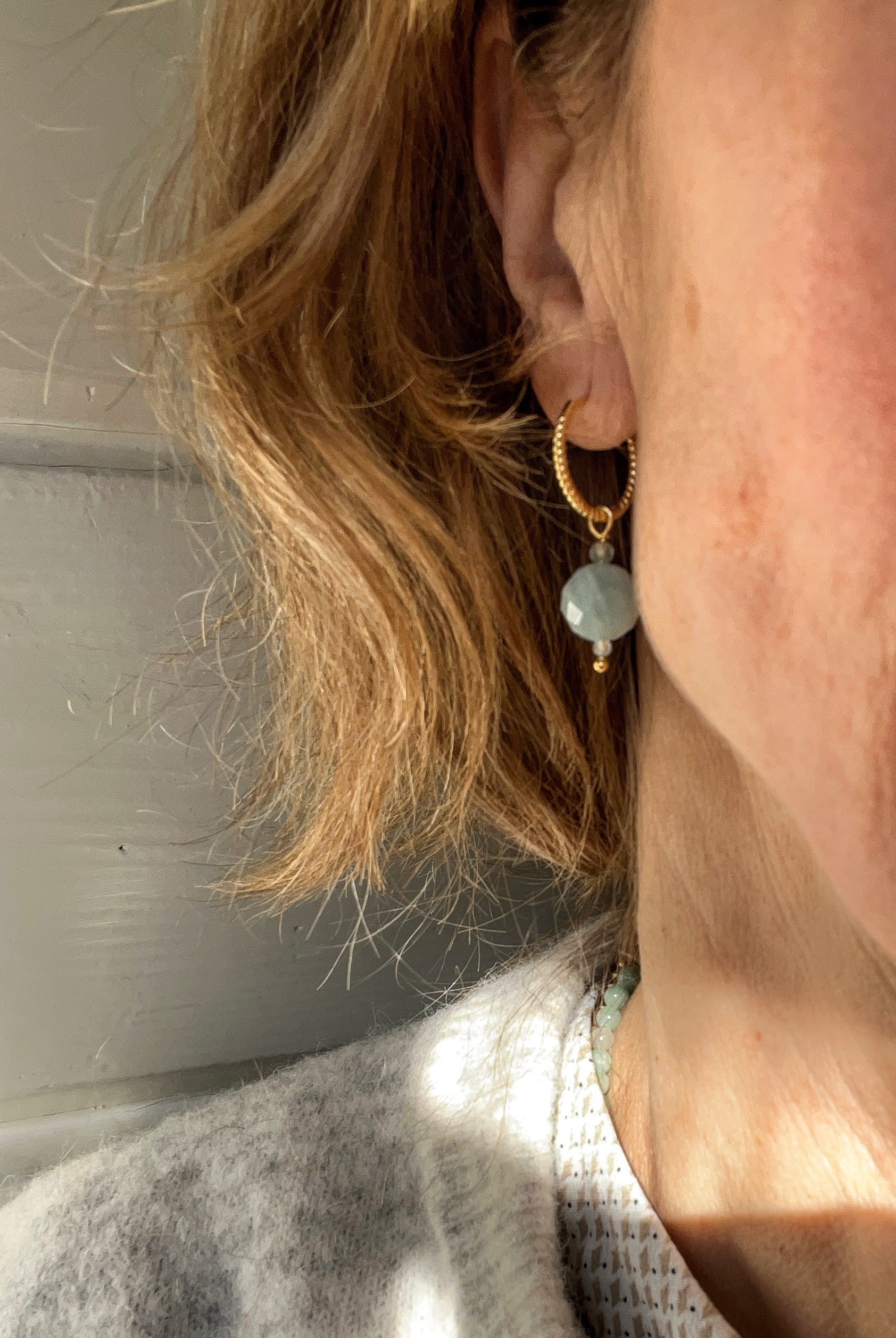 Oorbellen Clear Sky, amazoniet, apatiet, aquamarijn