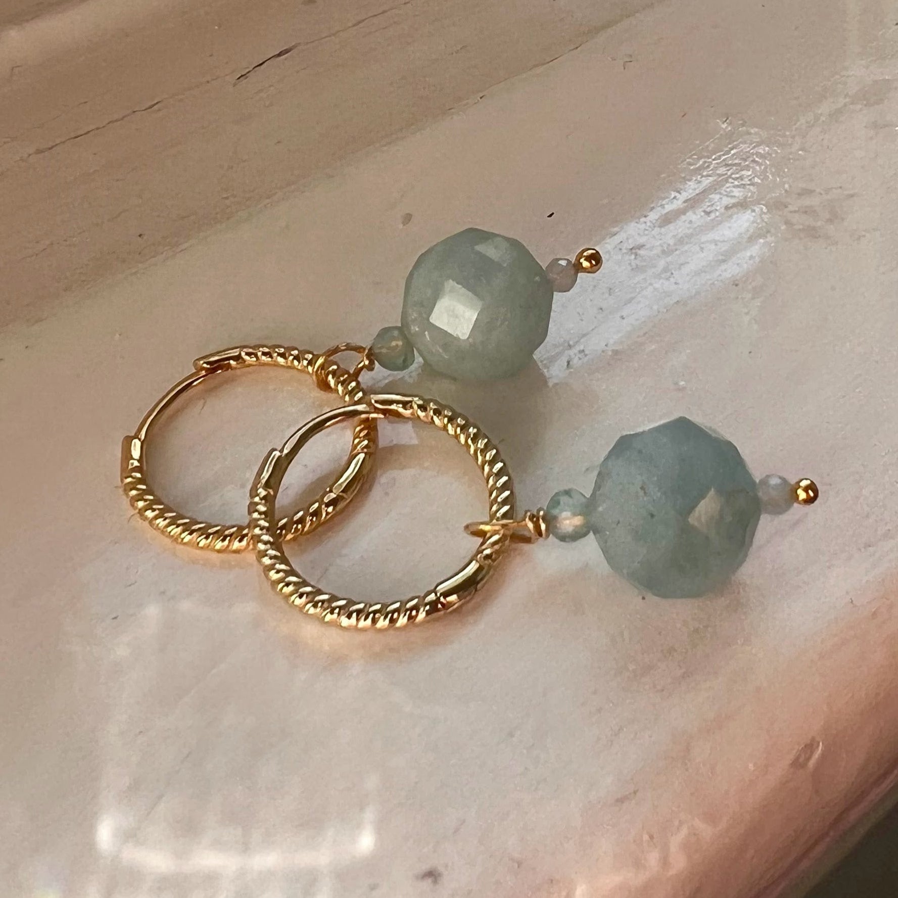 Oorbellen Clear Sky, amazoniet, apatiet, aquamarijn