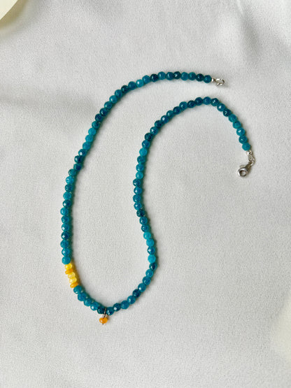 Ketting Sunny Dreams, turquoise jade en gele agaat