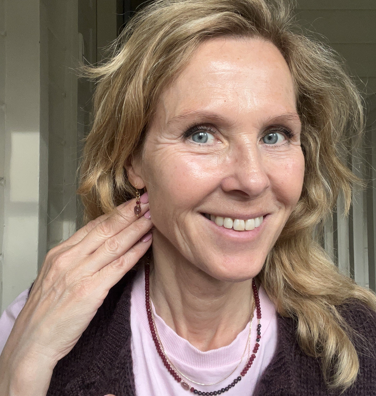 Set Full of Life, ketting&amp;oorbellen granaat