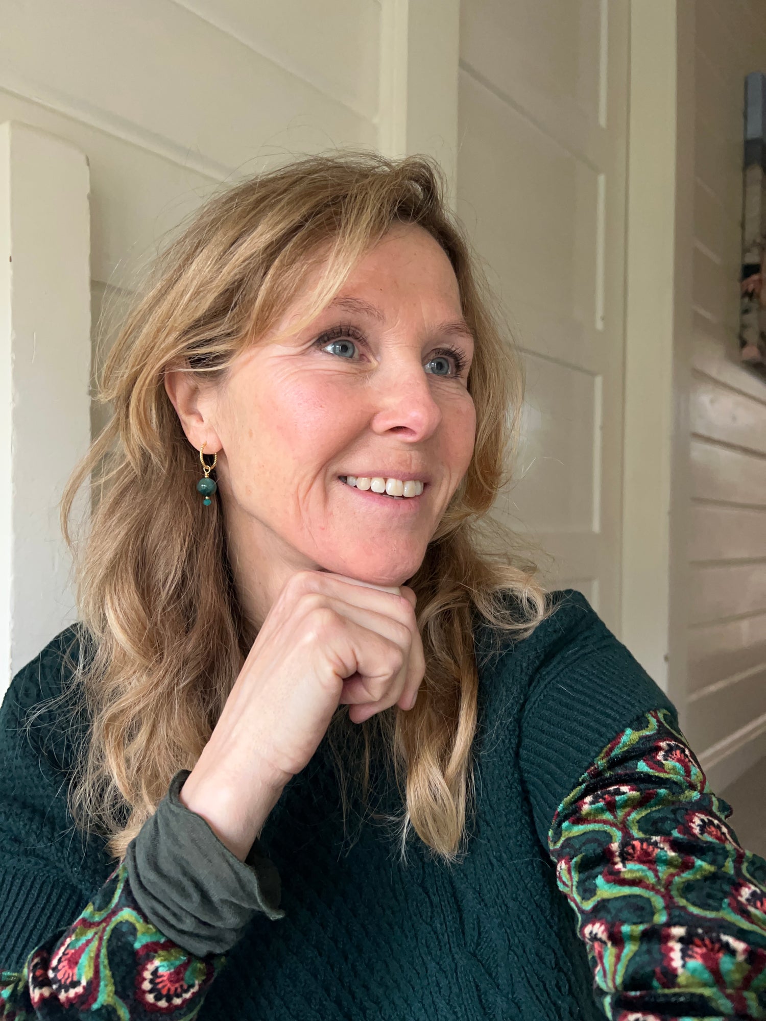 Oorbellen Blue Ocean, tijgeroog, jade