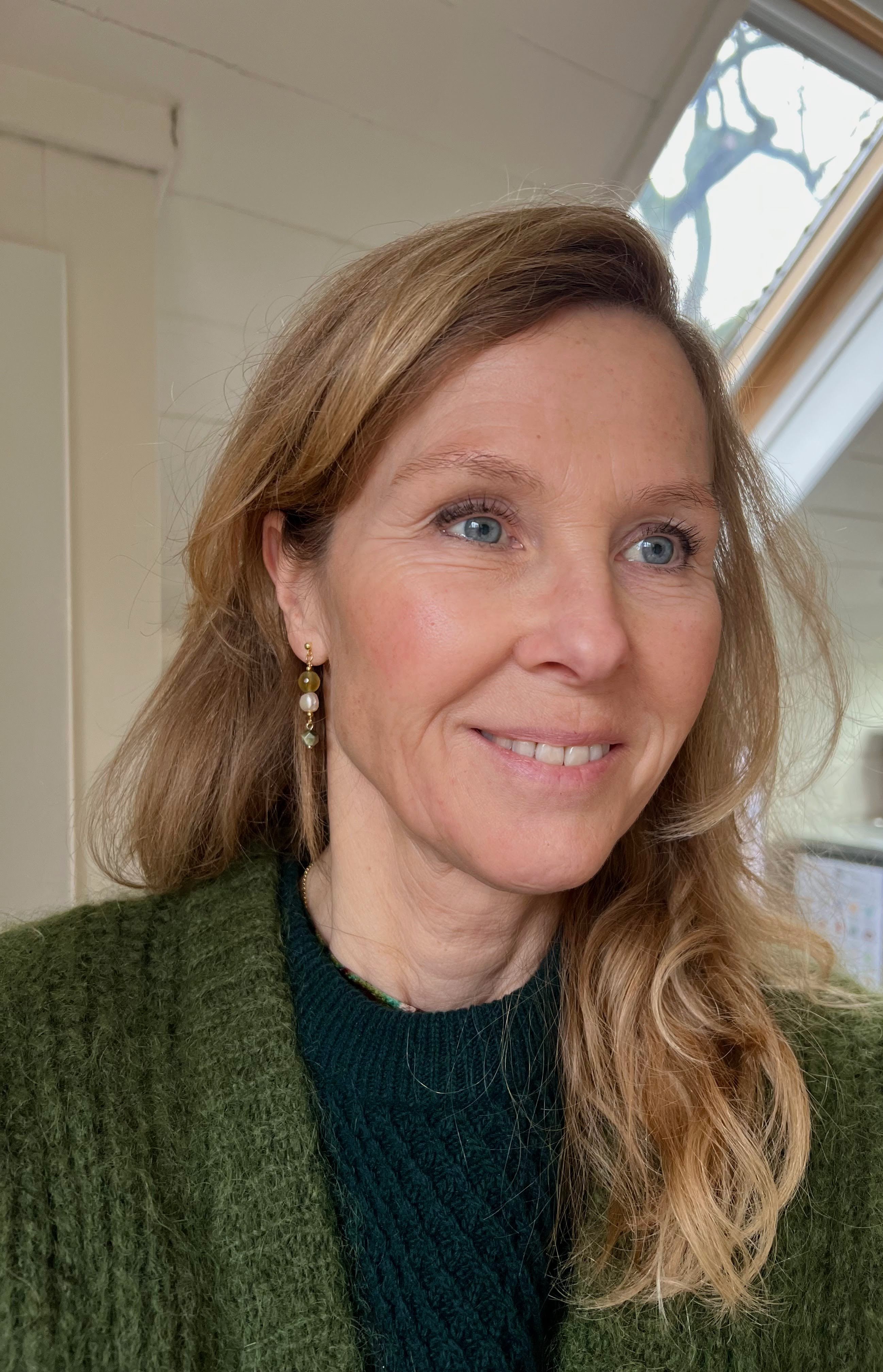 Oorbellen Little Olives, groene agaat, tijgeroog, parel