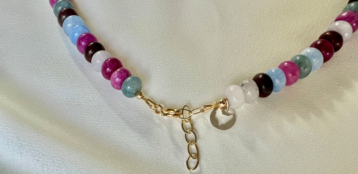 Set Velvet, ketting&amp;oorbellen toermalijn, agaat