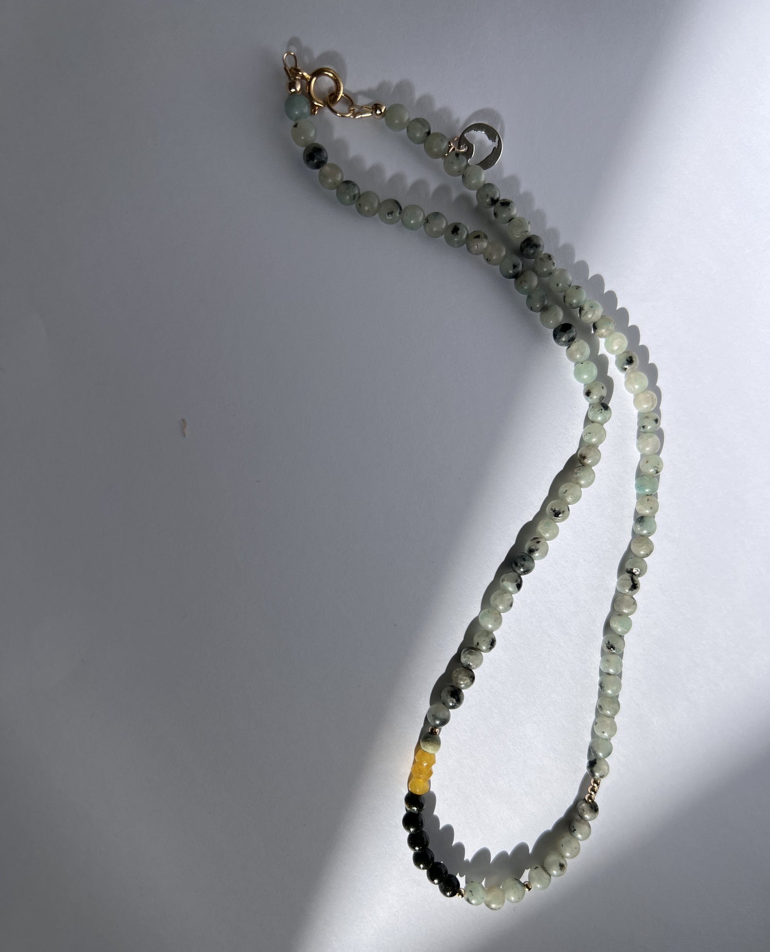 Ketting Green Whisper, kiwi jaspis, agaat