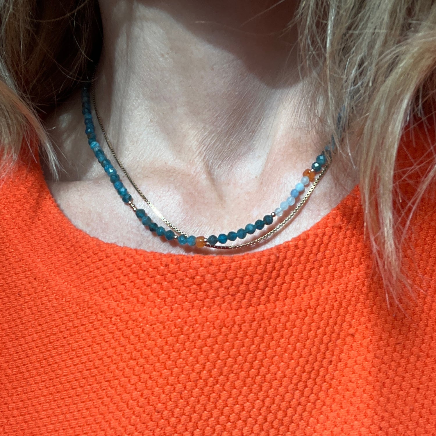 Ketting Blue River, apatiet en aquamarijn
