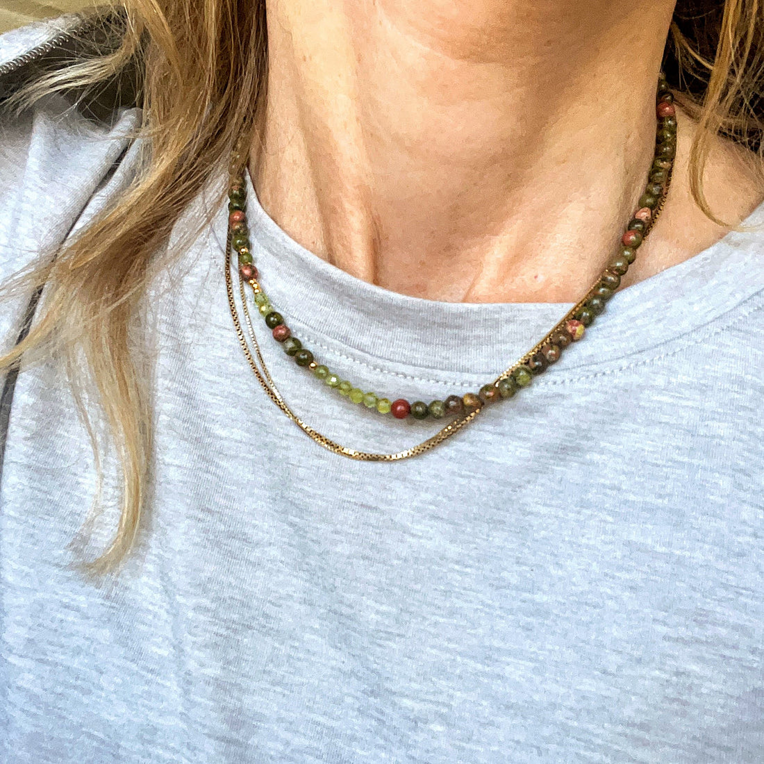 Ketting Autumn Green, unakiet, peridoot
