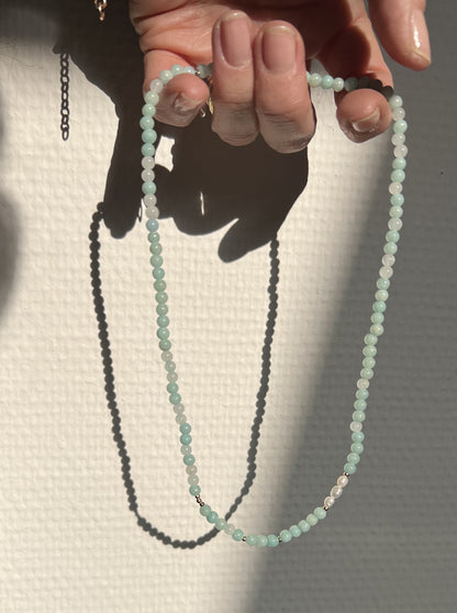 Ketting Together, amazoniet, parel