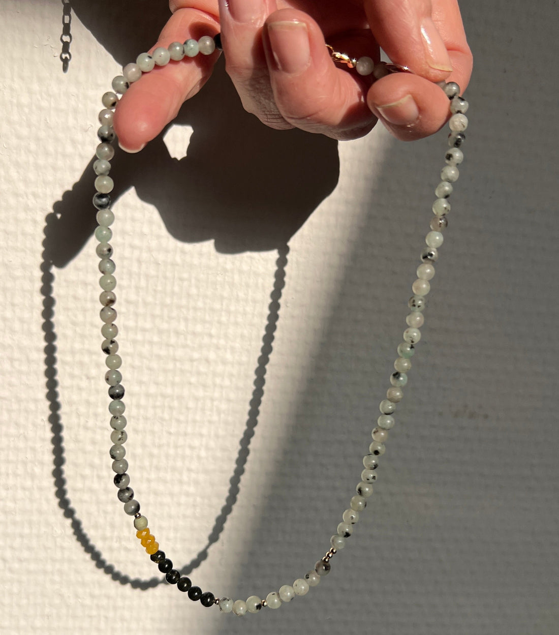 Ketting Green Whisper, kiwi jaspis, agaat