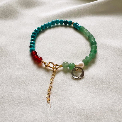 Armband Nature, turquoise, aventurijn