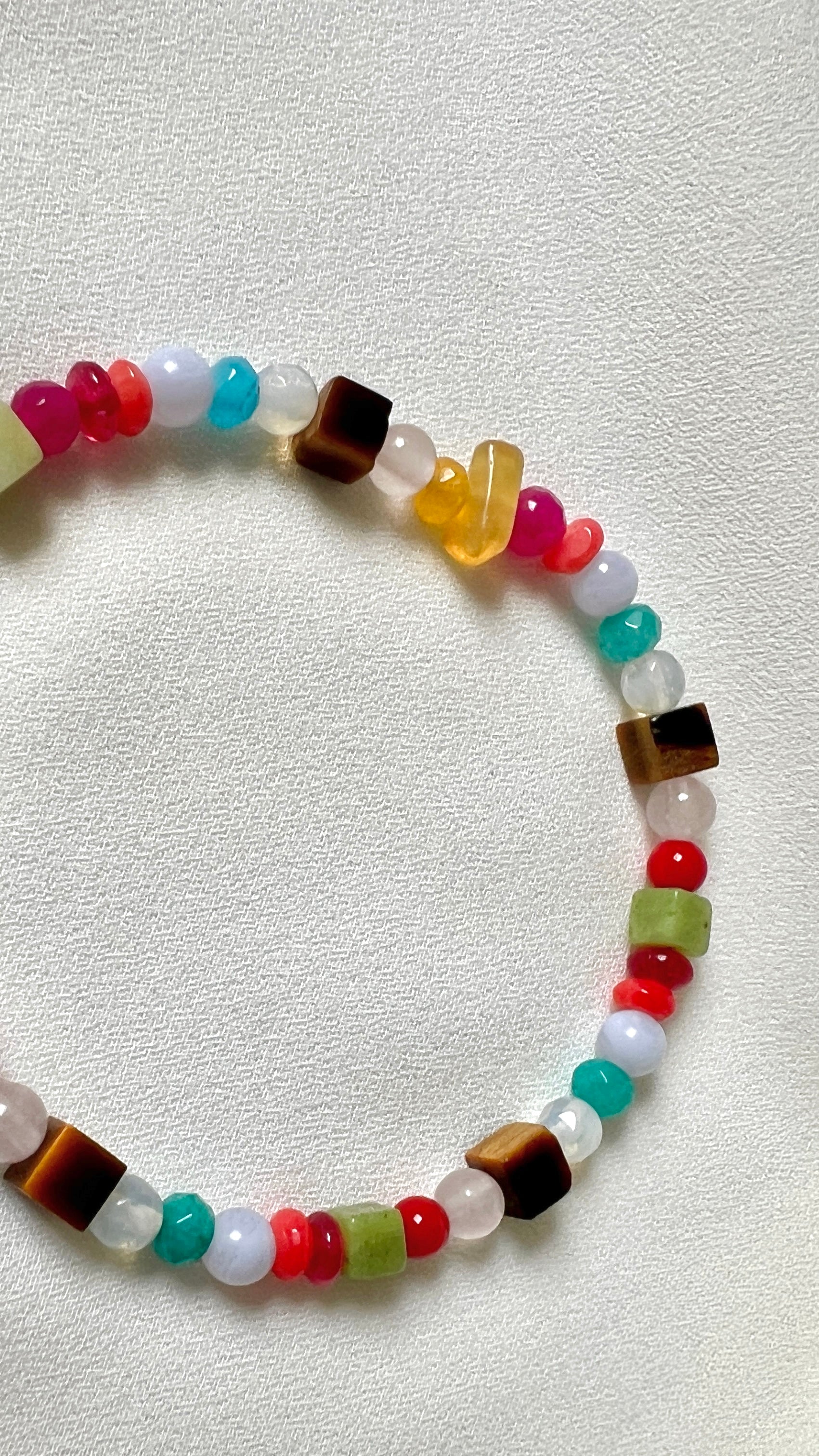 Armband Starlight, agaat, maansteen, koraal