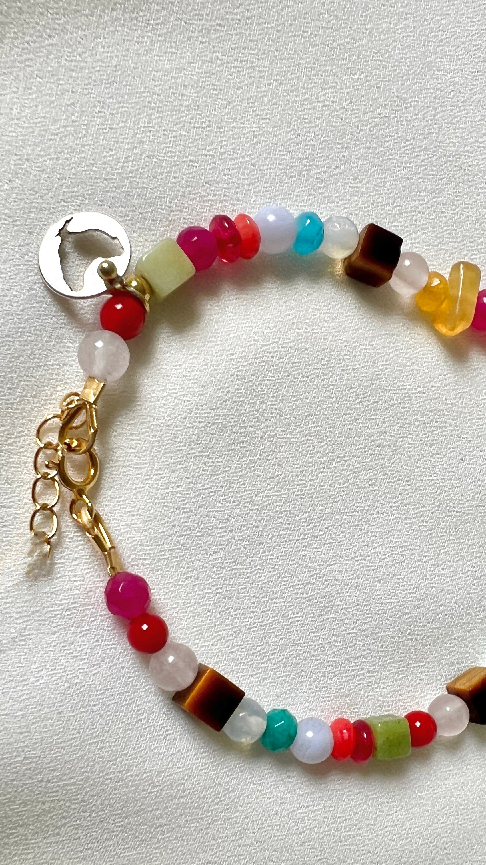 Armband Starlight, agaat, maansteen, koraal