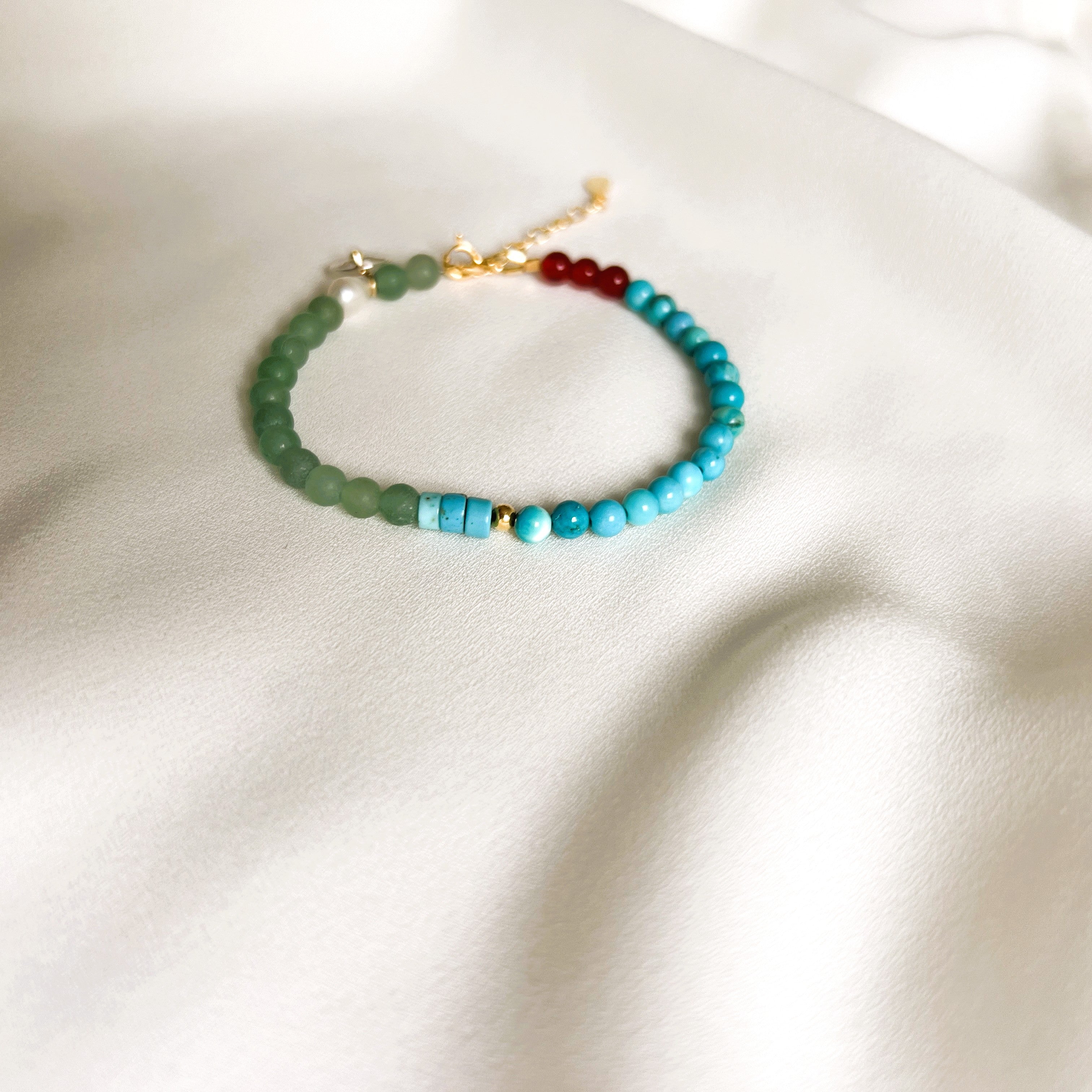 Armband Nature, turquoise, aventurijn