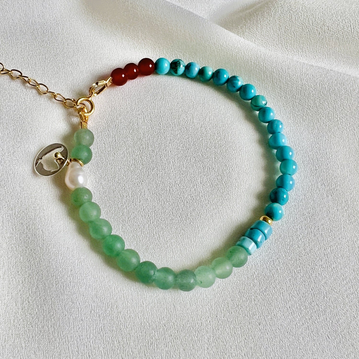 Armband Nature, turquoise, aventurijn