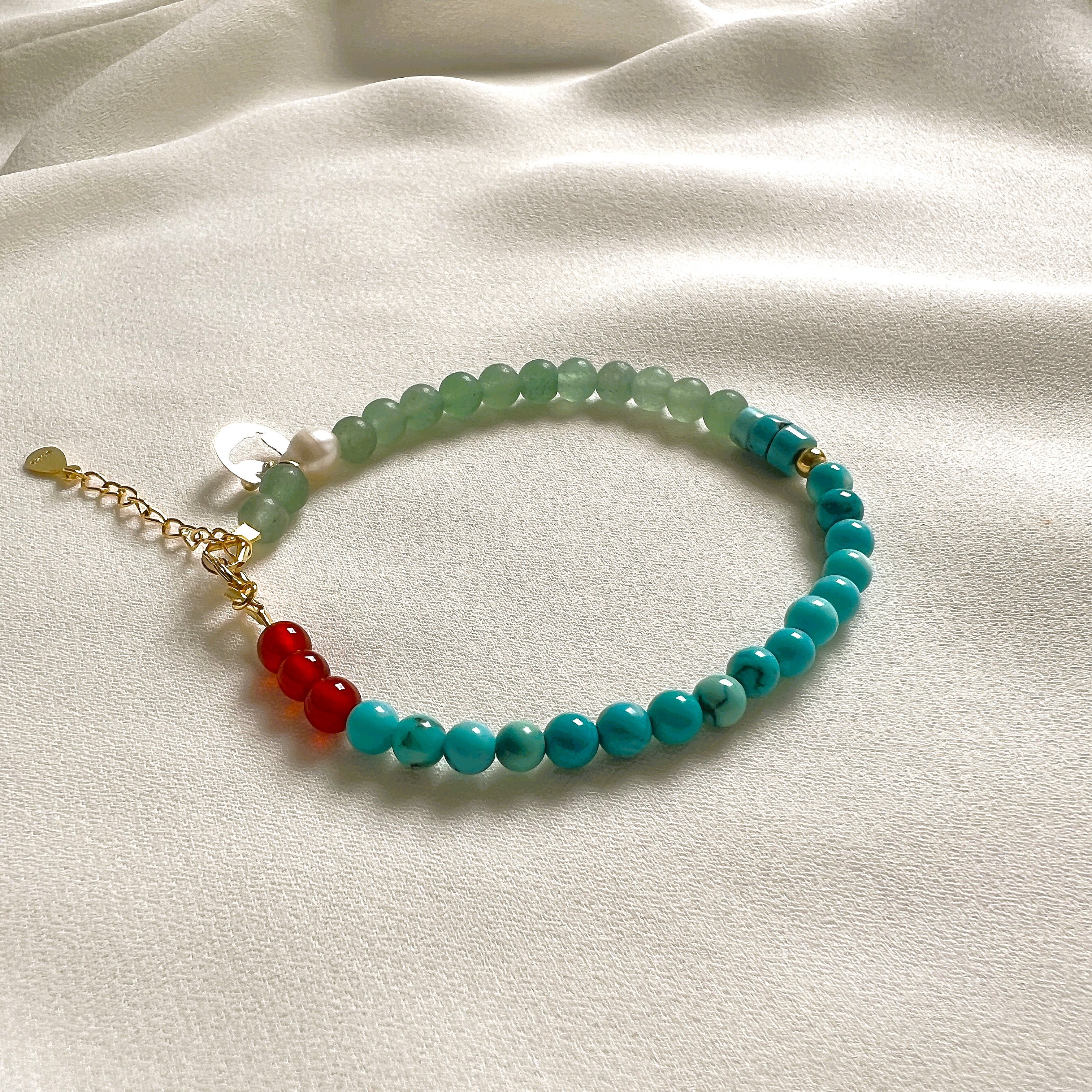 Armband Nature, turquoise, aventurijn
