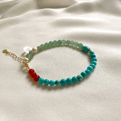 Armband Nature, turquoise, aventurijn