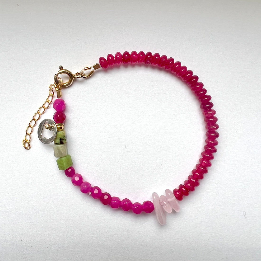 Armband Pink Love, rozekwarts, jade