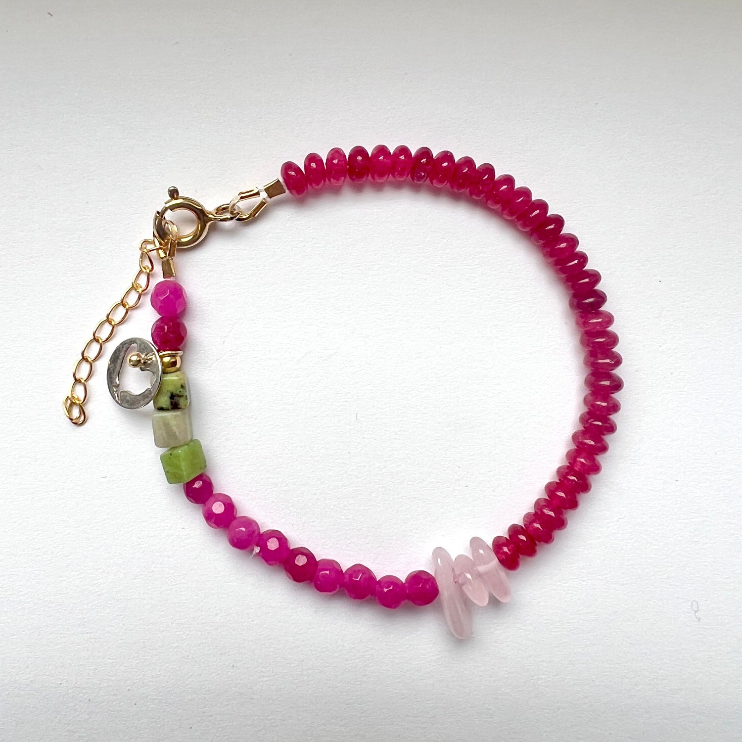 Armband Pink Love, rozekwarts, jade