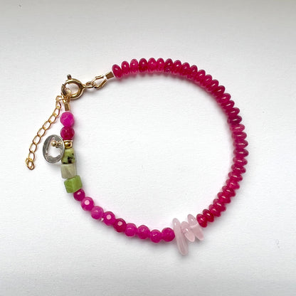 Armband Pink Love, rozekwarts, jade