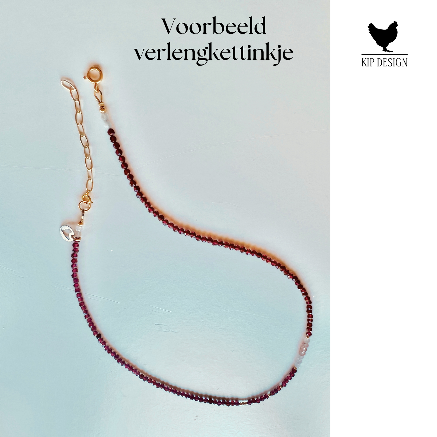 Verlengkettinkje of veiligheidskettinkje, goudverguld-zilver