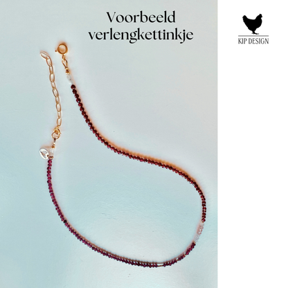 Verlengkettinkje of veiligheidskettinkje, goudverguld-zilver