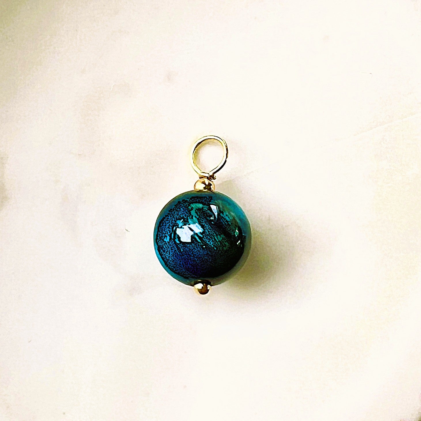 1 Oorringbedel Paradise, gekleurd blauw tijgeroog