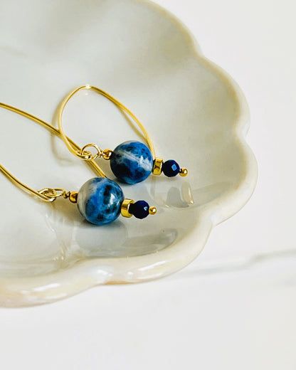 Oorbellen Blue Bird, sodaliet, lapis lazuli