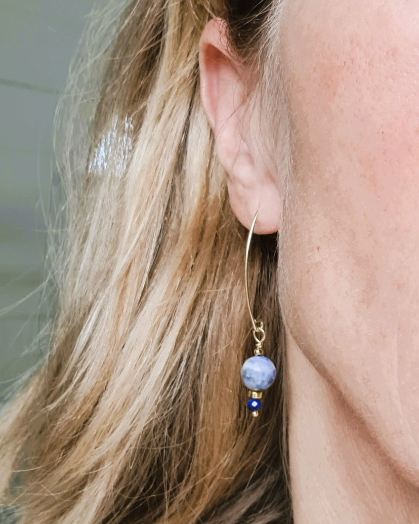 Oorbellen Blue Bird, sodaliet, lapis lazuli