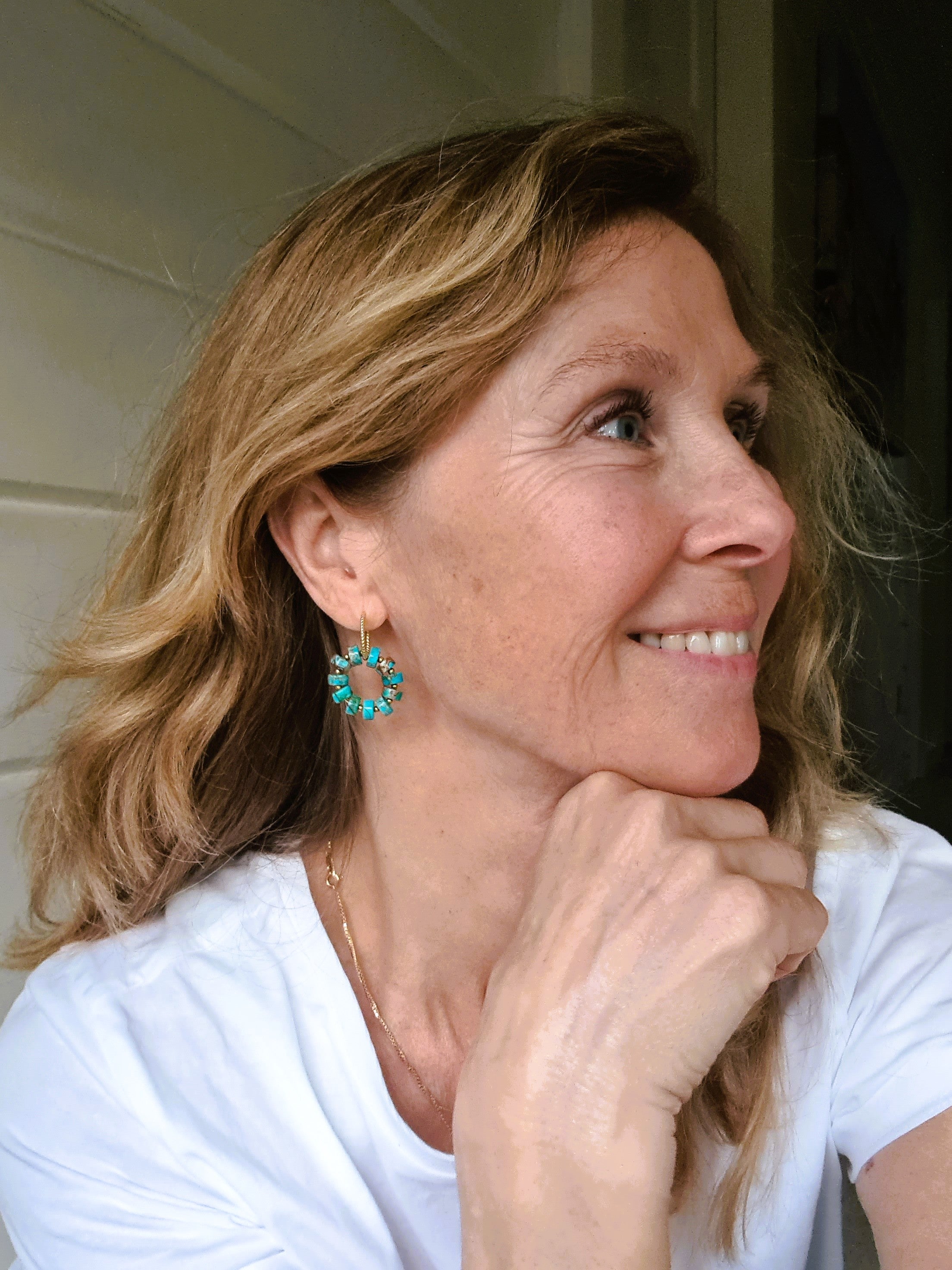 Oorbellen Blue Ocean, turquoise